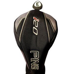 Ping i20 Golf Fairway 3-Wood Headcover Head Cover Black Gray Excellent EUC